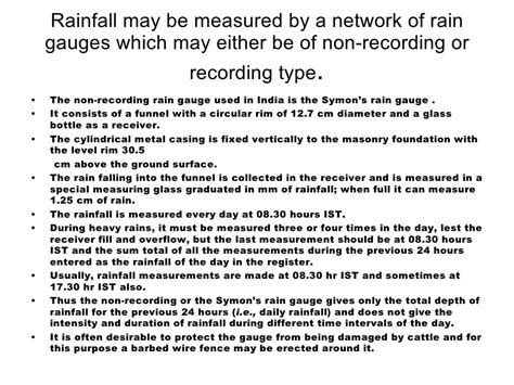 Measurement of precipitation