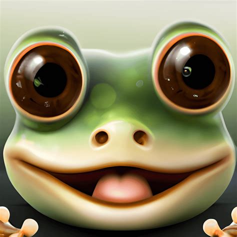 Smiling Frog with Big Eyes · Creative Fabrica