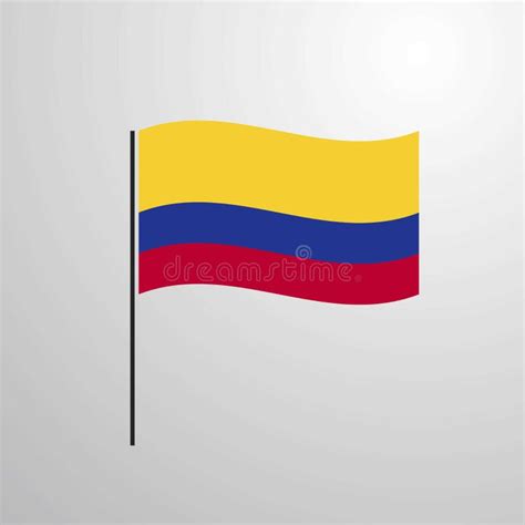 Ejemplo Del Vector De La Bandera De Colombia Que Agita Ilustración Del