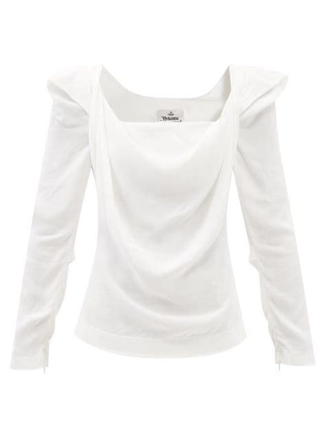 Vivienne Westwood Elizabeth Gathered Crepe Top Womens White In