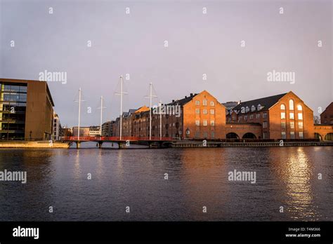 Circle Bridge Designed By Olafur Eliasson And Old Waterfront Buildings