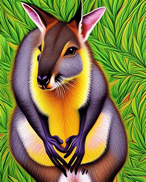 Wallaby In The Grass · Creative Fabrica