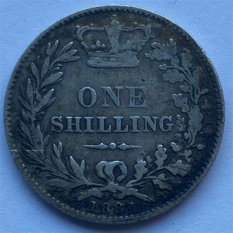 1881 Queen Victoria Silver Shilling M J Hughes Coins