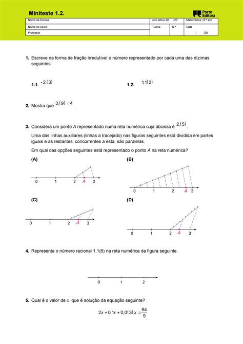 ma8 1 miniteste 2 docx 1 Escreve na forma de fração irredutível o