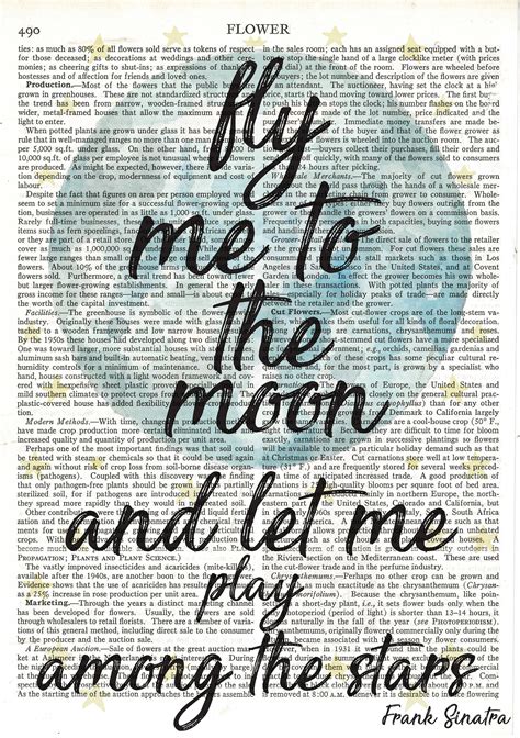 Fly Me To The Moon And Let Me Play Among The Stars Frank Etsy