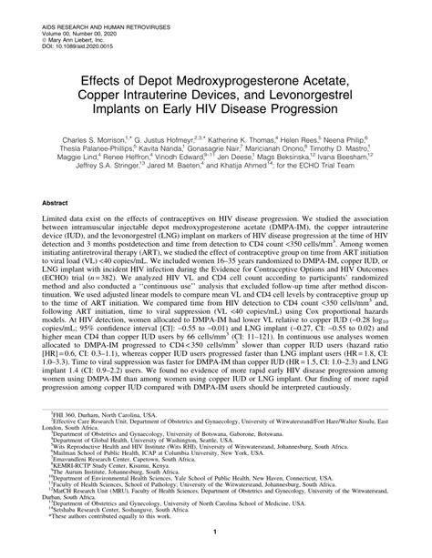 Pdf Effects Of Depot Medroxyprogesterone Acetate Copper Intrauterine