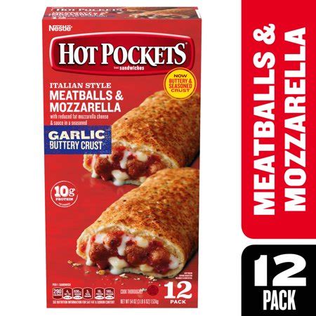 Hot Pockets Frozen Snack Italian Style Meatballs Mozzarella Garlic