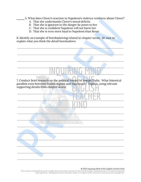 Animal Farm Chapter 7 Close Reading Worksheet | Made By Teachers