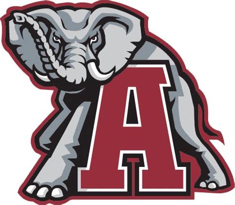 Alabama Crimson Tide Primary Logo (2002) - A grey elpahant in back of a ...