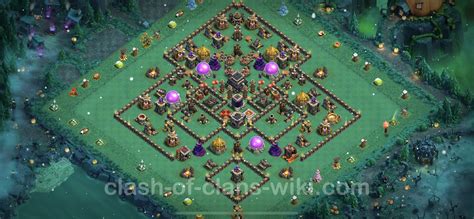 Farming Base Th9 With Link Anti 2 Stars Hybrid Clash Of Clans 2022