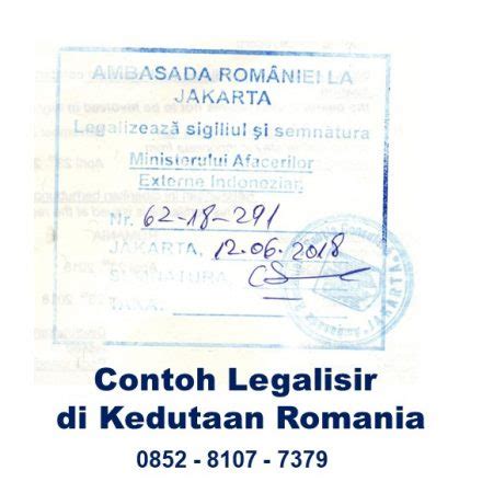 Prosedur Legalisir Di Kedutaan Rumania