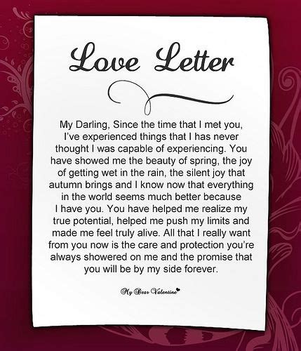 Romantic Love Letters To Boyfriend