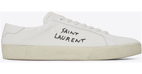 Lyst Saint Laurent Signature Court Classic Sl06 Sneaker In White