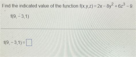 Solved Find The Indicated Value Of The Function