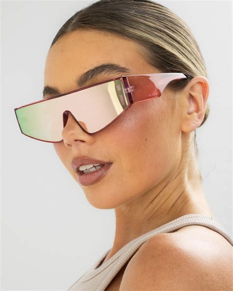 Shop Indie Eyewear Rogue Sunglasses In Crystal Pink Pink Mirror Fast Shipping And Easy Returns