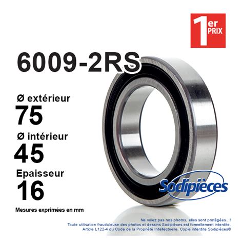 Roulement à billes 6009 2RS FAG Double étanchéité