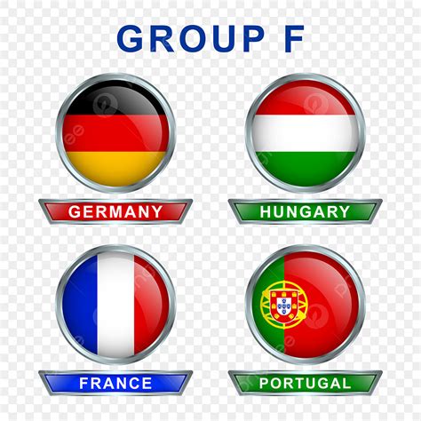 Grupo F Da Copa Do Euro Definir Sinal De C Rculo De Bandeiras Nacionais