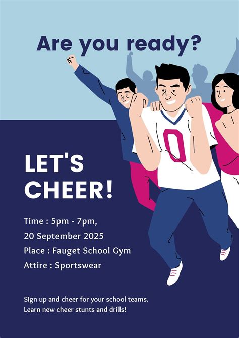 Free Custom Printable Cheerleading Poster Templates Canva