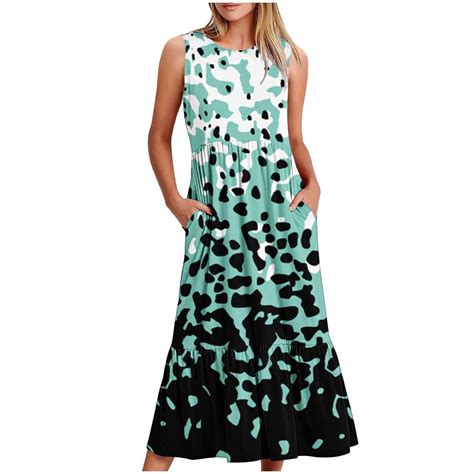 Meichang Summer Sleeveless Sundresses For Women 2024 Trendy Print