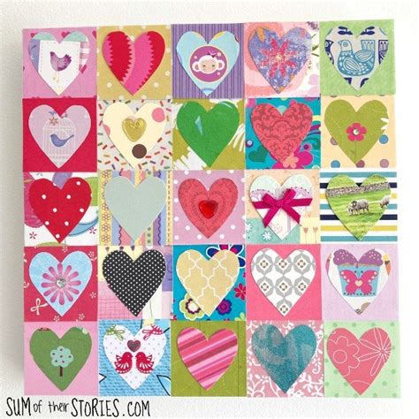 Recycled Heart Art Canvas DIY project — Sum of their Stories Craft Blog