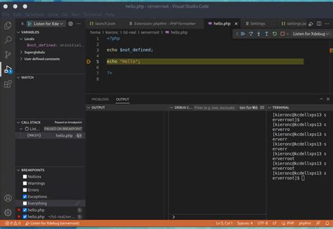 Debugging Why Does Vscode Not Show Php Errors Warnings Etc In The Debug Console Stack Overflow
