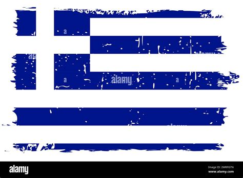 Greece Flag Vector Flag With Stylish Scratch Effect And White Grunge