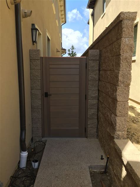 Custom Wood Gate By Garden Passages Beautifully Stained Square Topped