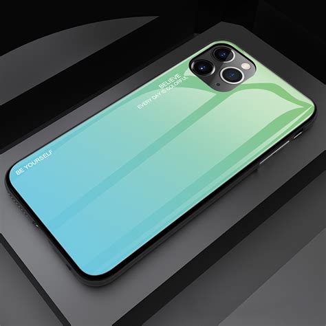 For iPhone 11 Pro Max Gradient Color Glass Case (Green) – Alexnld.com