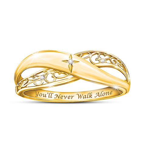 18k Gold Plated Ring Featuring An Infinity Bypass Design With A Mirror