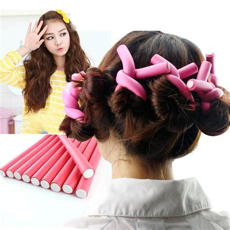 10Pcs Bendy Twist Curler Makers Curling Hair Foam Rollers Soft Foam ...