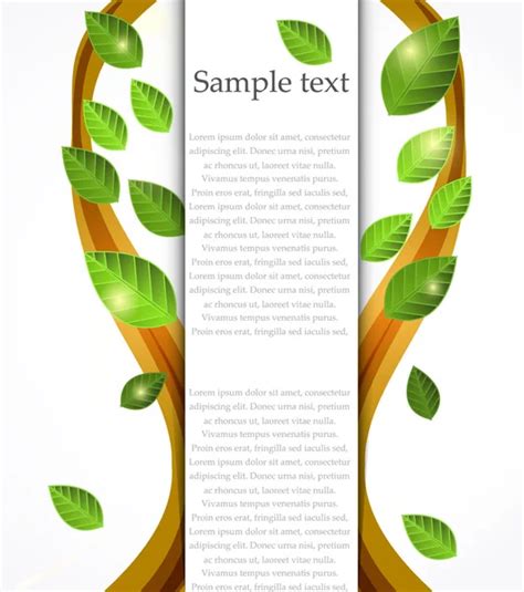 Vector Green Leaf Banner — Stock Vector © Yasnatendp 14571507