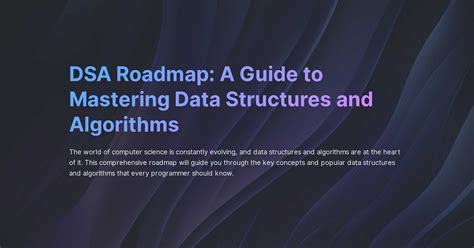 Dsa Roadmap A Guide To Mastering Data Structures And Algorithms