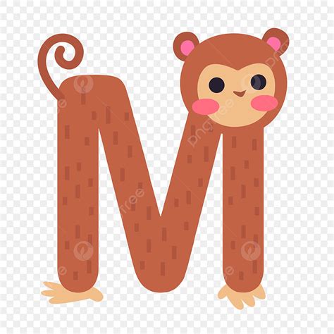 datar kartun alfabet hewan lucu monyet huruf   anak anak vektor