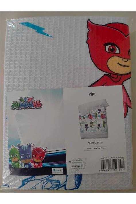 Pj Masks PJ MASKS Pijamaskeliler Lisanslı Tek Kişilik Pike 70 Pamuk