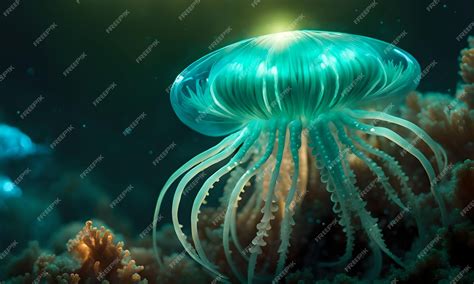 Premium AI Image | Bioluminescent Creatures of the Deep Sea