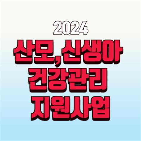 2024 산모신생아 건강관리 지원사업 대상 선정기준 서비스 가격 및 신청 방법