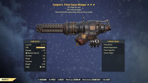 Wastelanders Vampires Gauss Minigun Faster Fire Rate