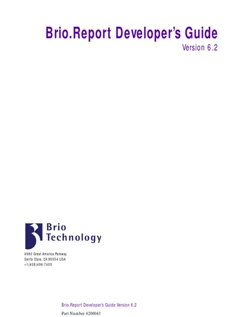 Brio - Report Developer's Guide V6.2 | PDF | Command Line Interface ...