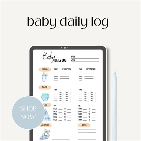 Baby Daily Log Tracker Newborns Chart For Feedings Log Doctor Visit