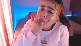 Adorable E Girl Plays With Spit Ahegao Sloppy BlowJob Deepthroat