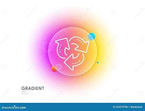 Recycle Arrow Line Icon Recycling Waste Gradient Blur Button Vector