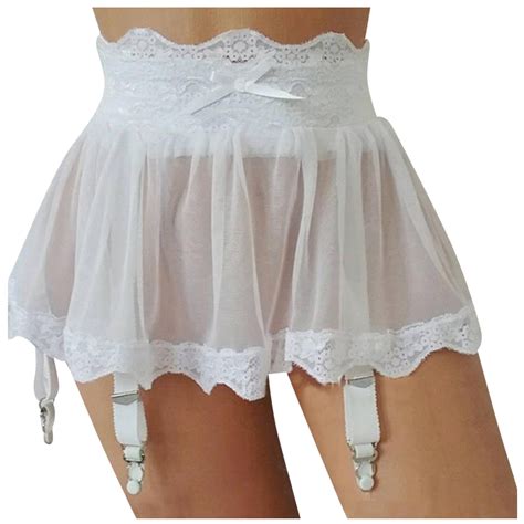 Hgrintd Women Dress Lingerie Plus Size Bandage Garter Stocking Suspenders Garter Belt Lace Mesh