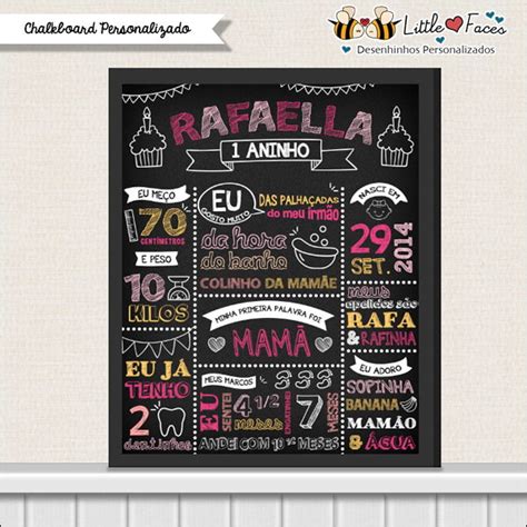 Quadrinho Aniversário Chalkboard Lousa Elo7 Produtos Especiais