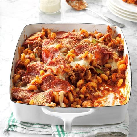 Deluxe Pizza Casserole Recipe How To Make It Taste Of Home