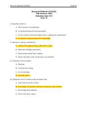 Quiz Doc Research Methods Sta Quiz Research Methods Sta