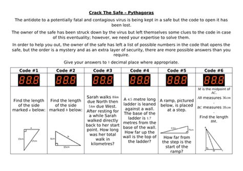 Crack The Safe - Pythagoras | Teaching Resources