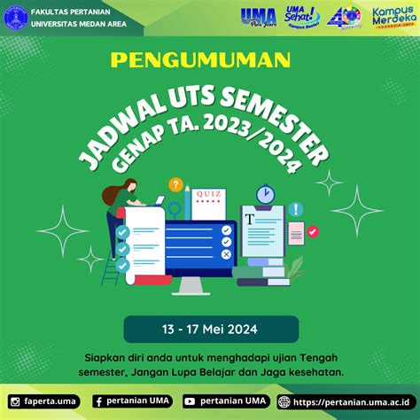 Pengumuman Jadwal UTS Semester GENAP TA 2023 2024 Fakultas Pertanian