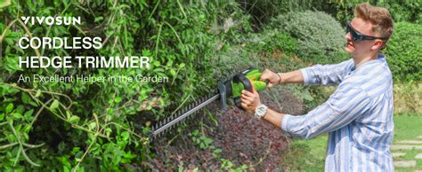 Vivosun Cordless Hedge Trimmer V Electric Bush Trimmer Rpm