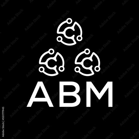 ABM letter logo. ABM best black background vector image. ABM Monogram logo design for ...