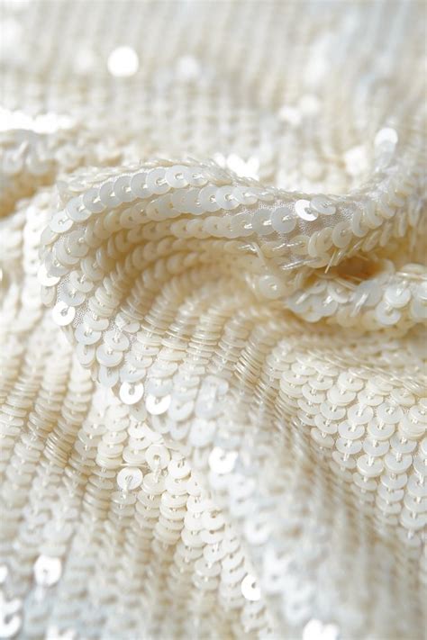 Sequin Fabric Ivory Villisilkki Fabrics Online